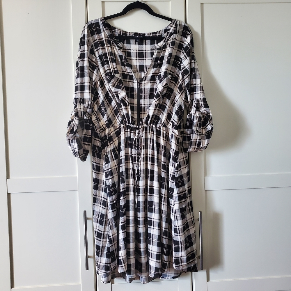 Plaid Zip & Drawstring Torrid Dress
